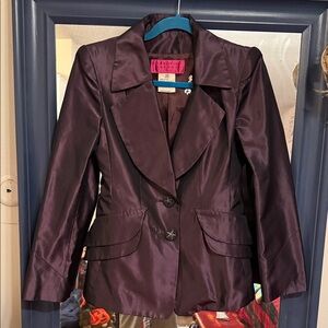 Christian Lacroix metallic silk Parisian  jacket sz sm